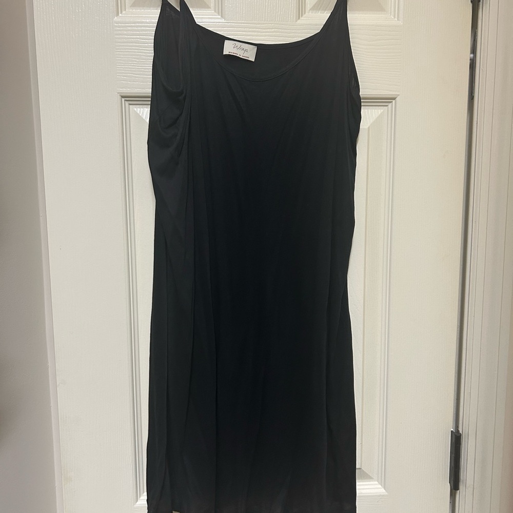 Wrap London Black Dress with Gold Leaf Pattern - Picture 8 of 9